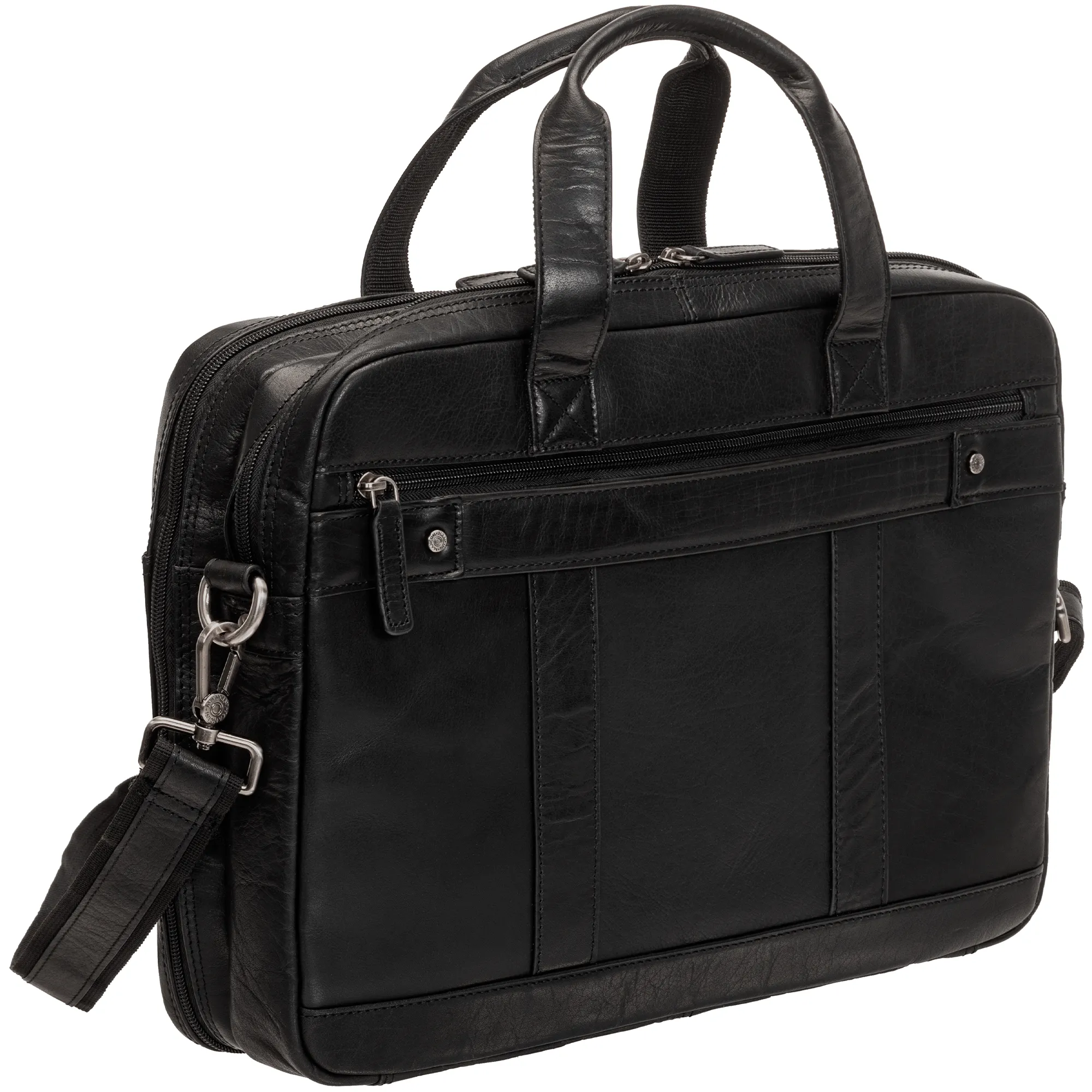 Mancini Leather Buffalo Double Compartment Briefcase for Laptop and Tablet