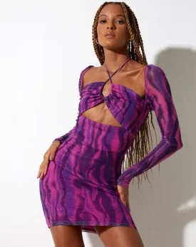 Naisa Mini Dress in Tropical Rave Pink