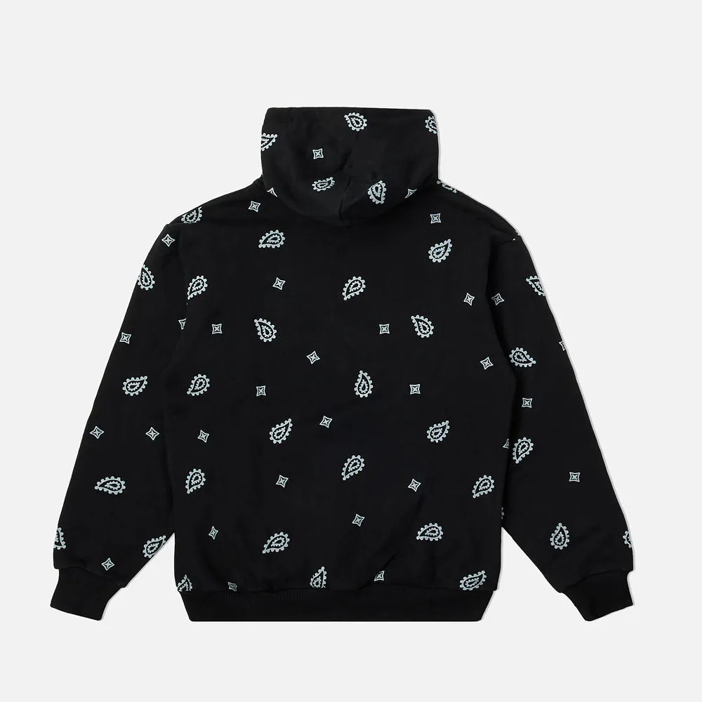 No Love Paisley Hoodie Black