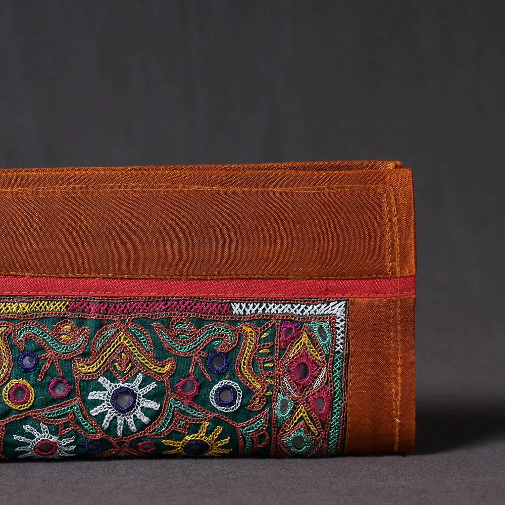 Orange - Kutchi Embroidery Mirror Work Clutch