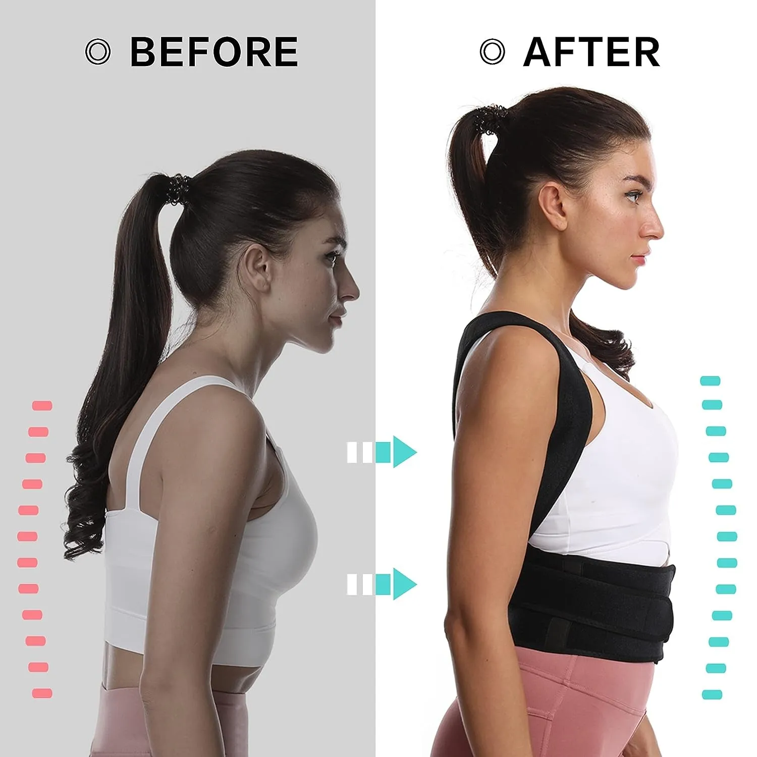 Posture Corrector for Men & Women, Adjustable Back Brace for Pain Relief, Black L