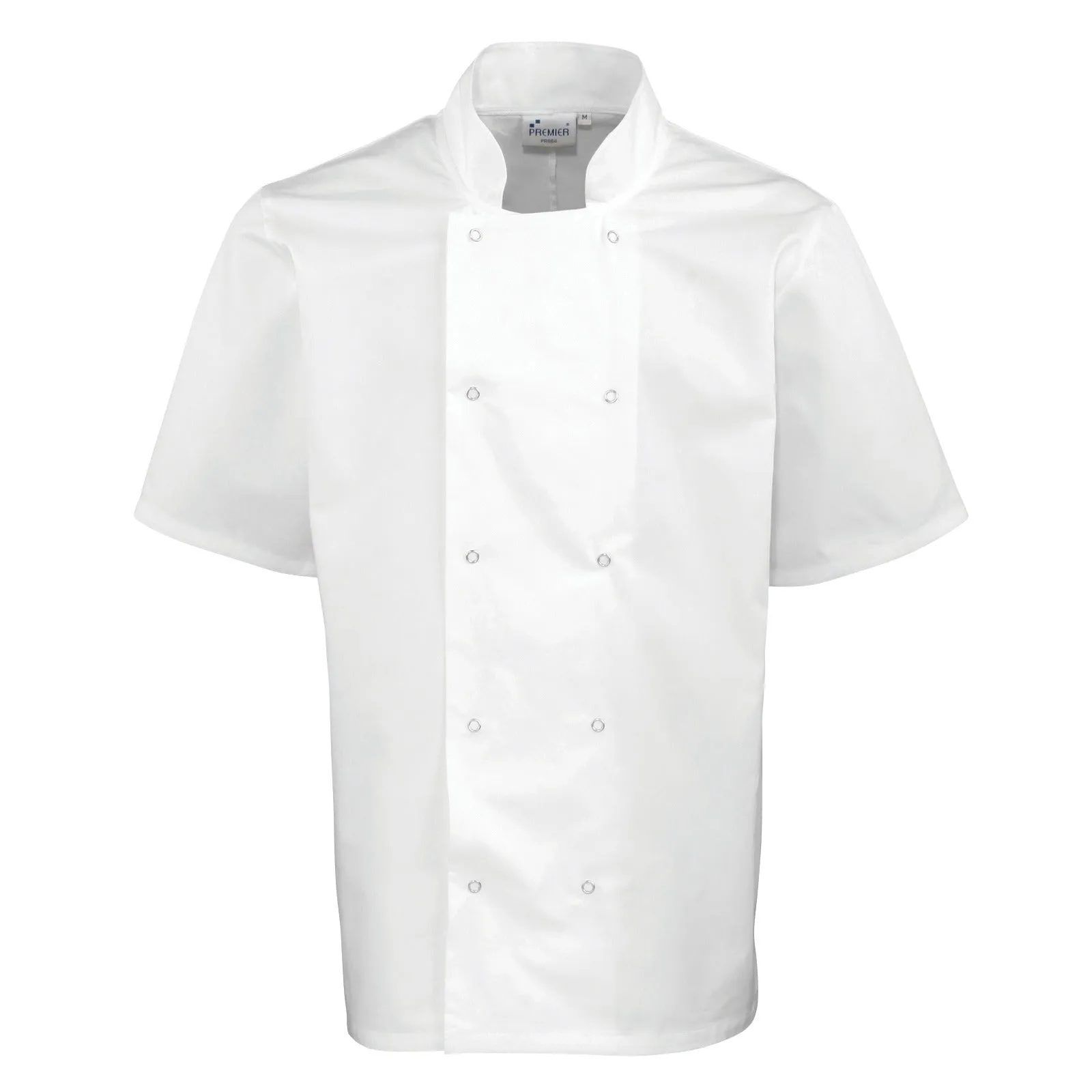 PR664 - Studded Front Short Sleeve Chef's Jacket