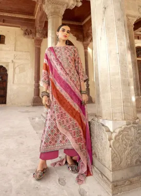 Printed Pashmina Pink Winter Unstiched Ladies Suits Material