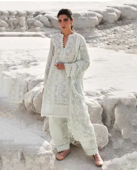 Pure Cotton Grey Pakistani Salwar Suits with Embroidery