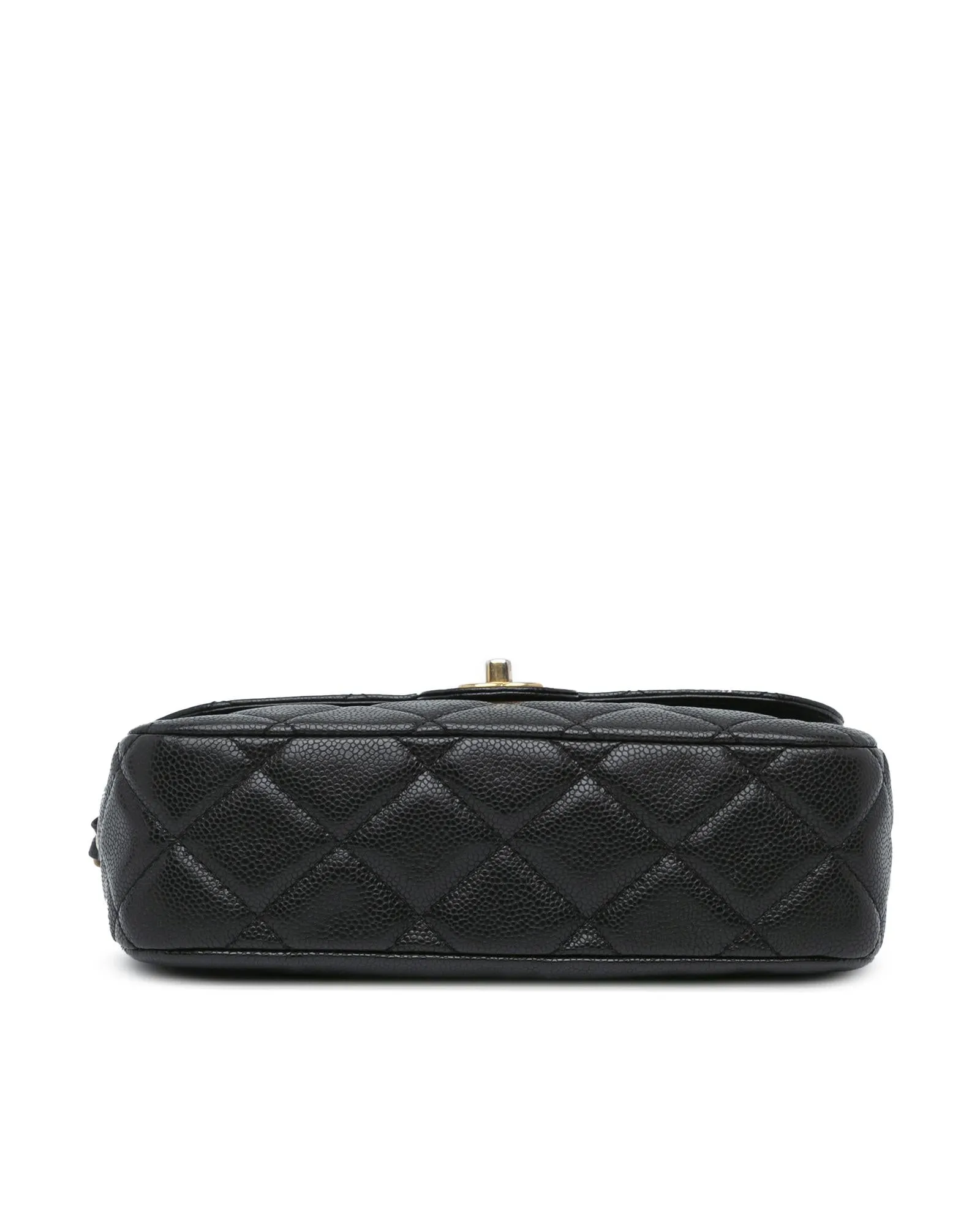 Quilted Caviar Leather Crossbody Bag with Chain Strap and CC Turn-Lock Closure