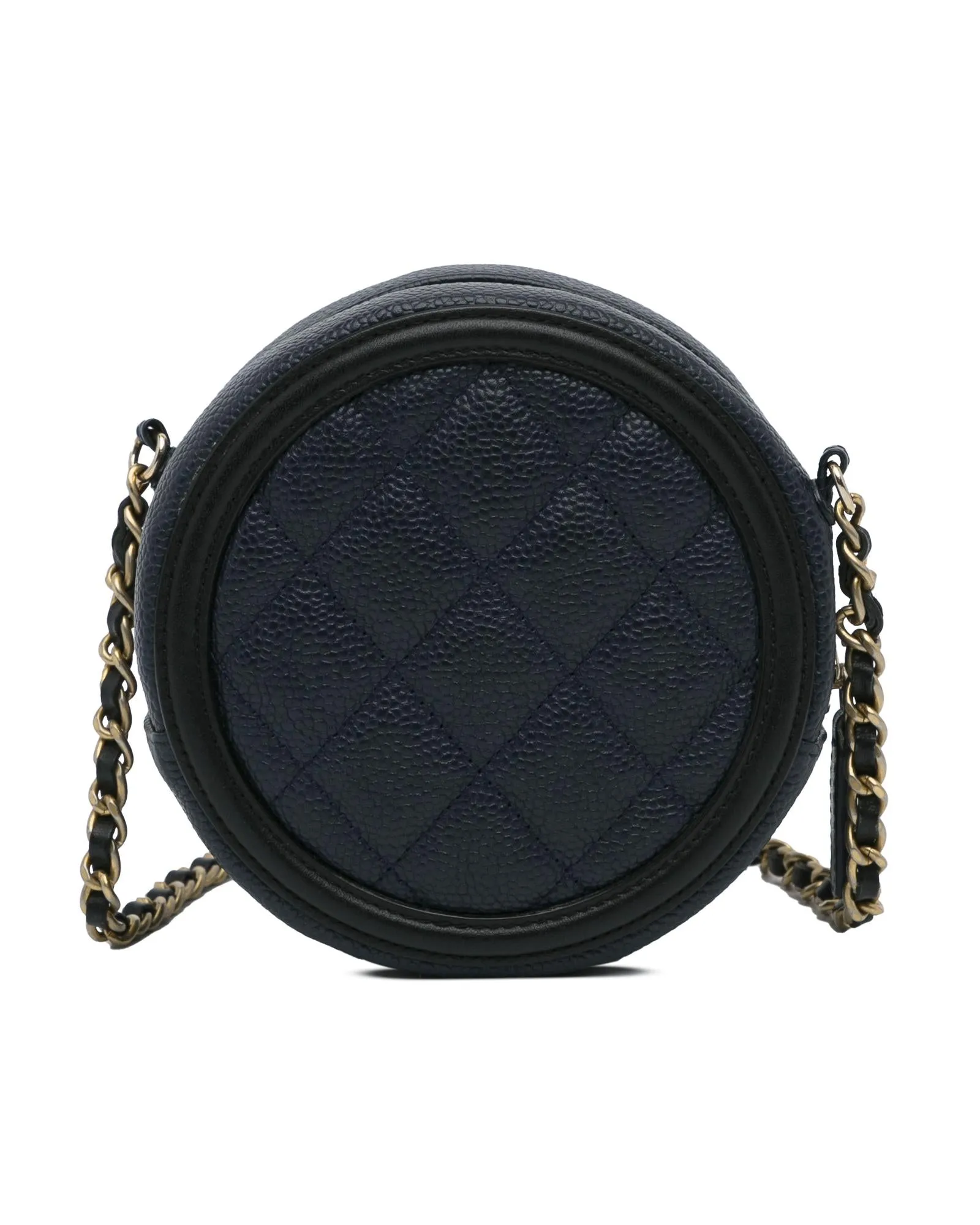 Quilted Round Chain Crossbody Bag