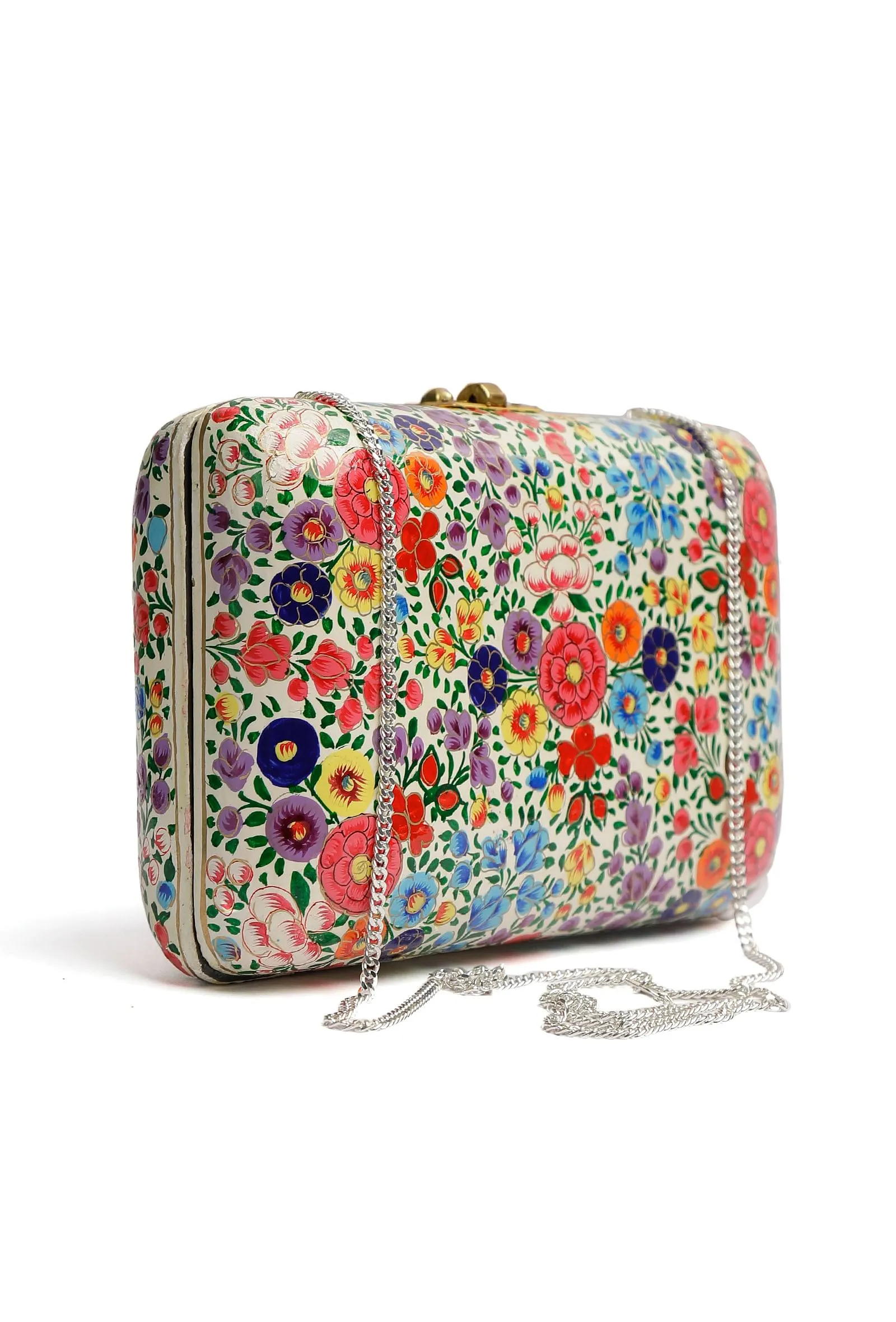 Rahiyad Floral Kashmiri Mache Clutch