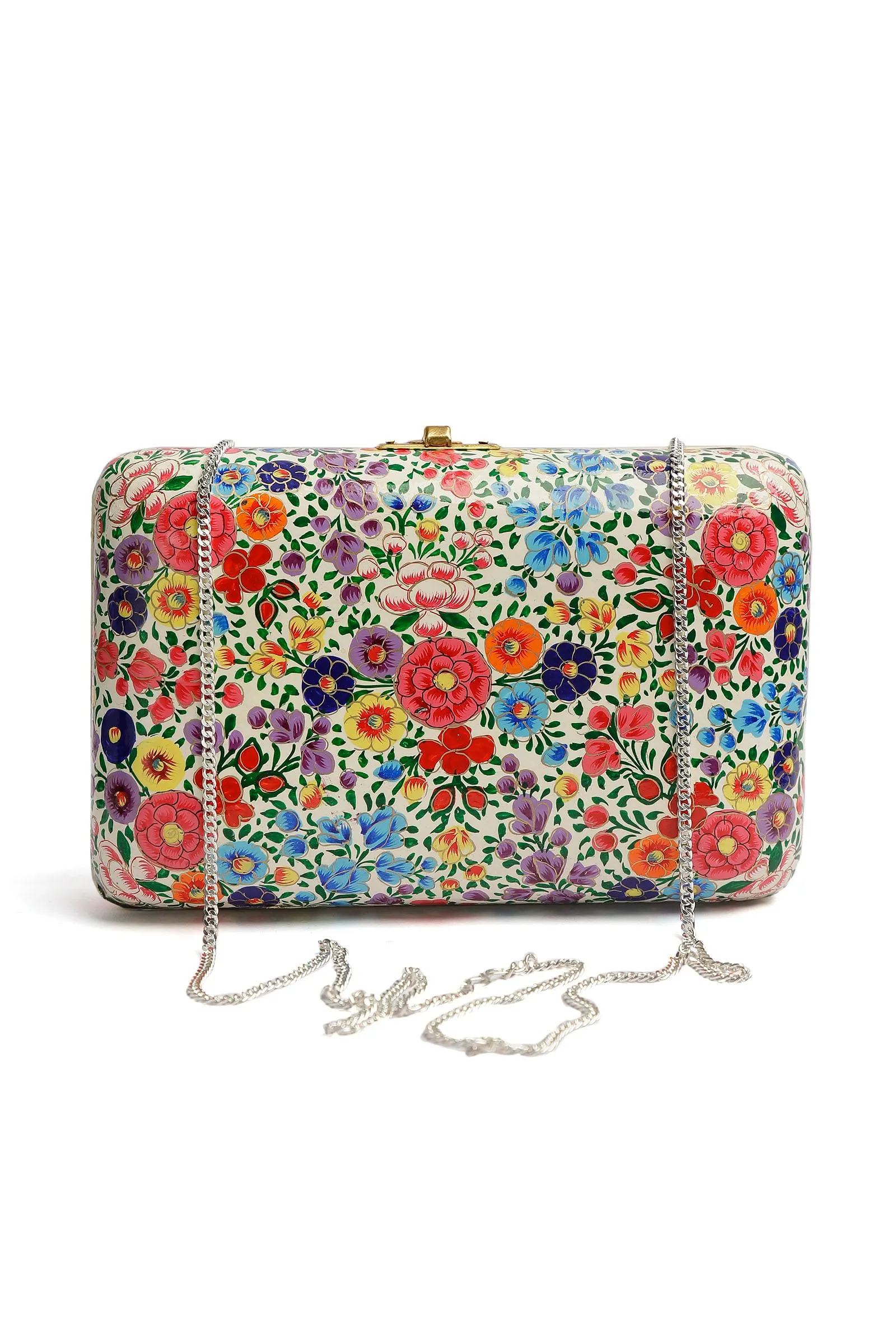 Rahiyad Floral Kashmiri Mache Clutch