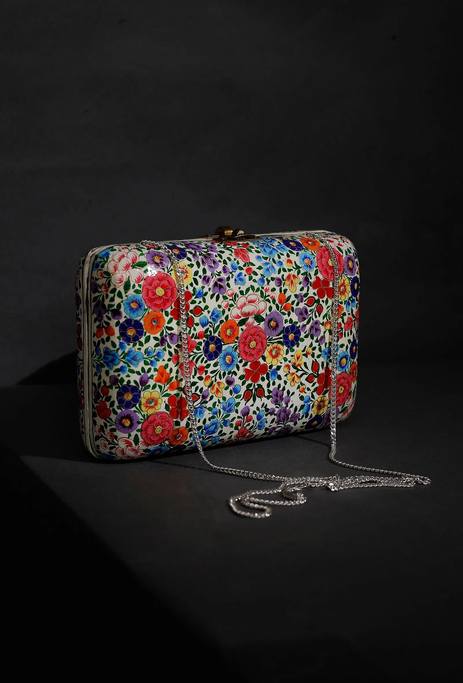 Rahiyad Floral Kashmiri Mache Clutch