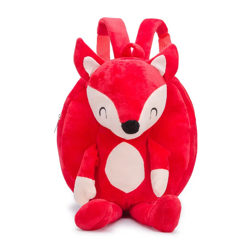 Red fox Children's baby plush toy small school bag backpack cartoon bag