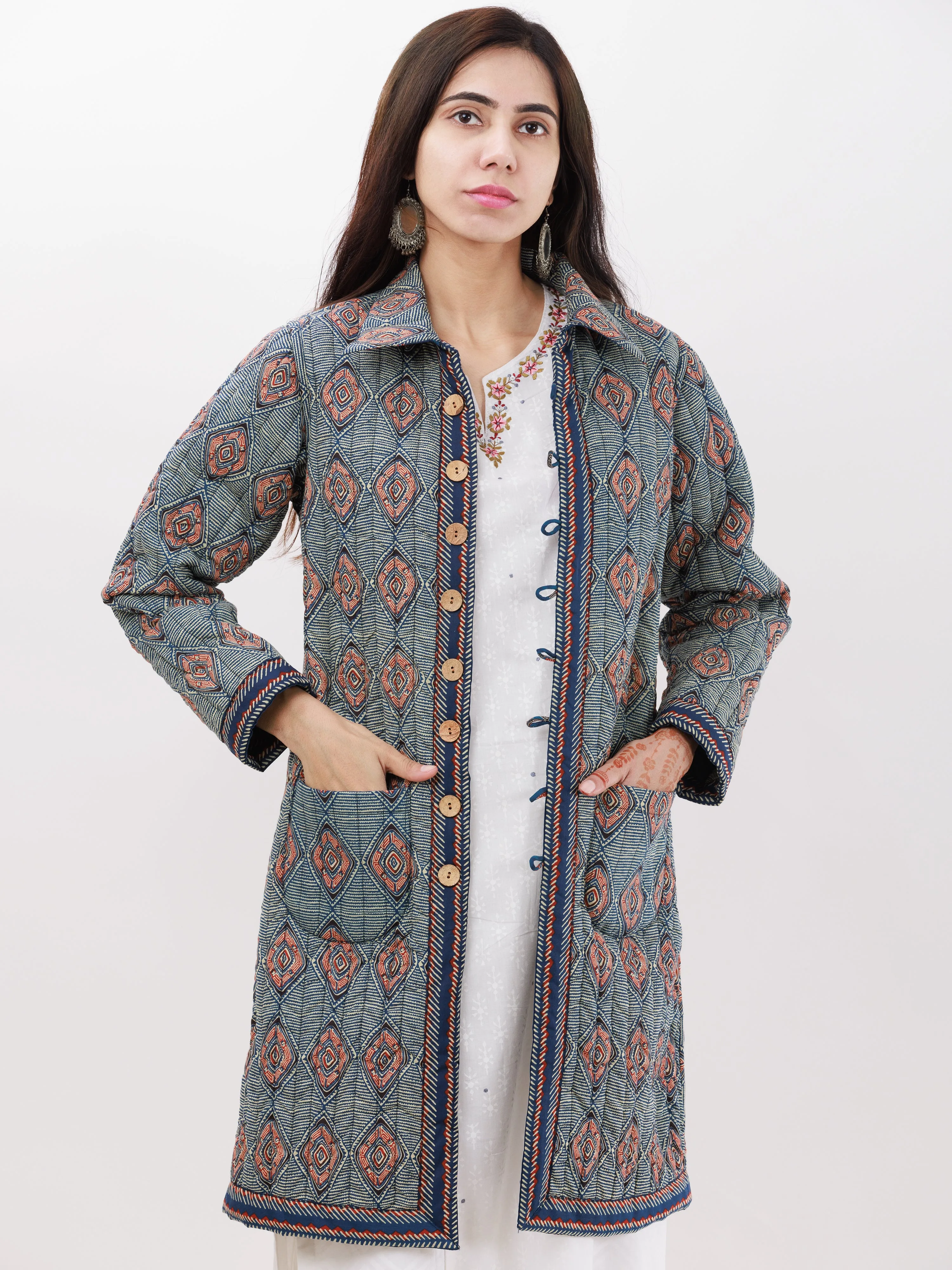 Shishir Neena Ajrakh Quilted Reversible Jacket