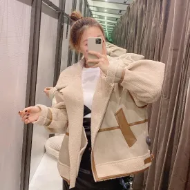 Simple Stitching Zipper Jacket Women