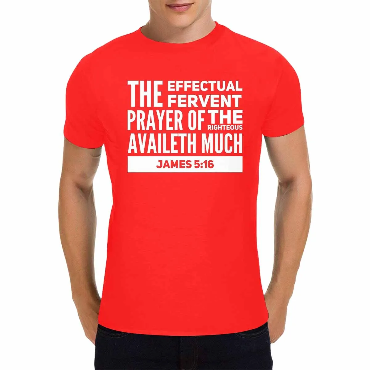 Uniquely You Mens T-Shirt / Inspiration / James 5:16 / Shirt Style (8)  - Red