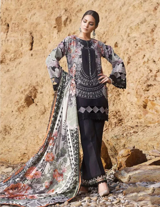 Unstitched Black Ayesha Zara Pakistani Style Salwar Suits