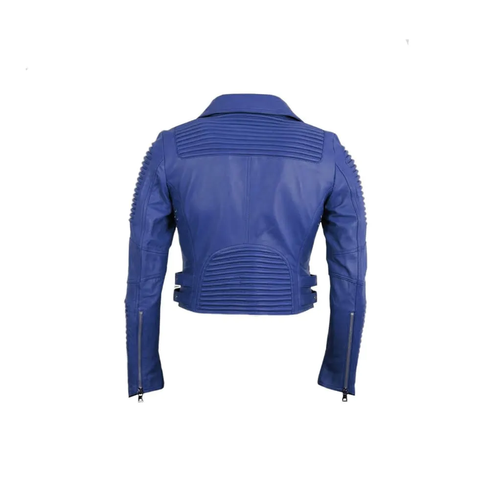 Women Moto Jacket ( Royal Blue)