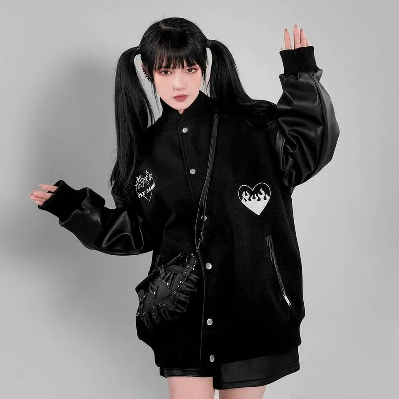 Women's Black Baseball Jacket