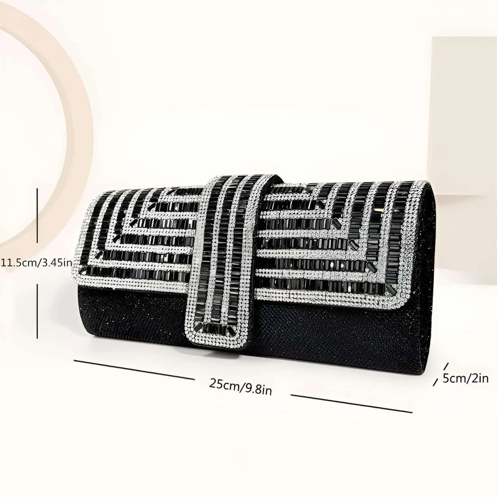 Women's Stunning Crystal Diamond Evening Clutch